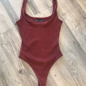 Naked Wardrobe Tank Bodysuit – Rust Brown | Size Small